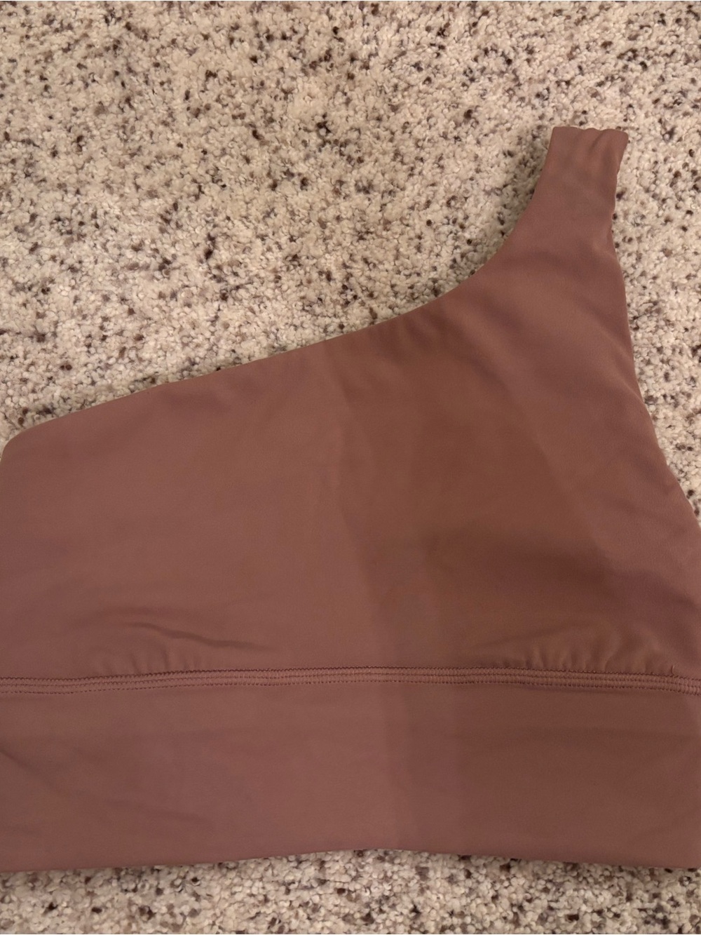 lululemon athletica One-Shoulder Sports Bra in Mauve/Rose Gold